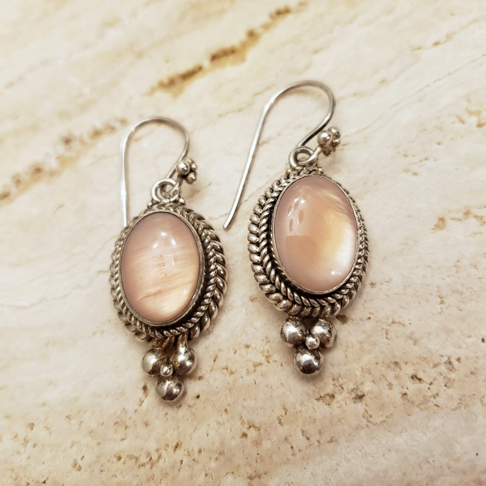 Lori Bonn Mother of Pearl Balinese Silver Earrings